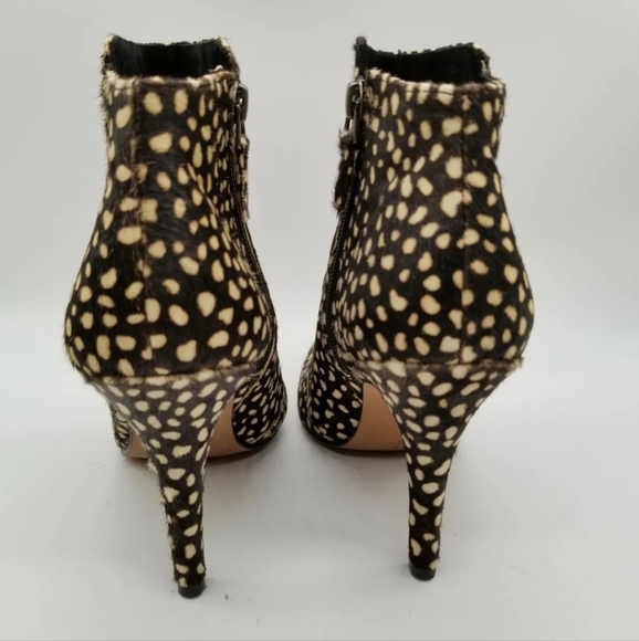 Rosegold Leopard Fur Print Ankle Boots Shoes - Picture 5 of 11